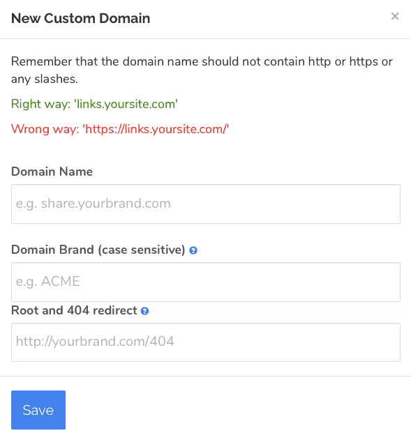 New custom domain in RocketLink